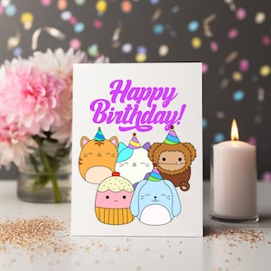 squishmallow png birthday squishy girl happy birthday squishmallow digital sticker party invitation squishmallow clipart
