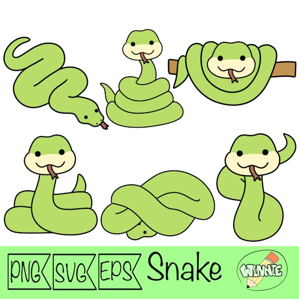 snake svg clipart vector repile png digital sticker snake png kawaii snake printabel stickers reptile png snake green snake cut file vector