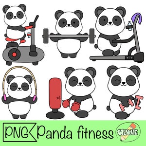 panda clipart panda fitness animal png pegatinas imprimibles oso panda clip art animal ejercicio gimnasio animal deporte png digital dibujos animados panda png