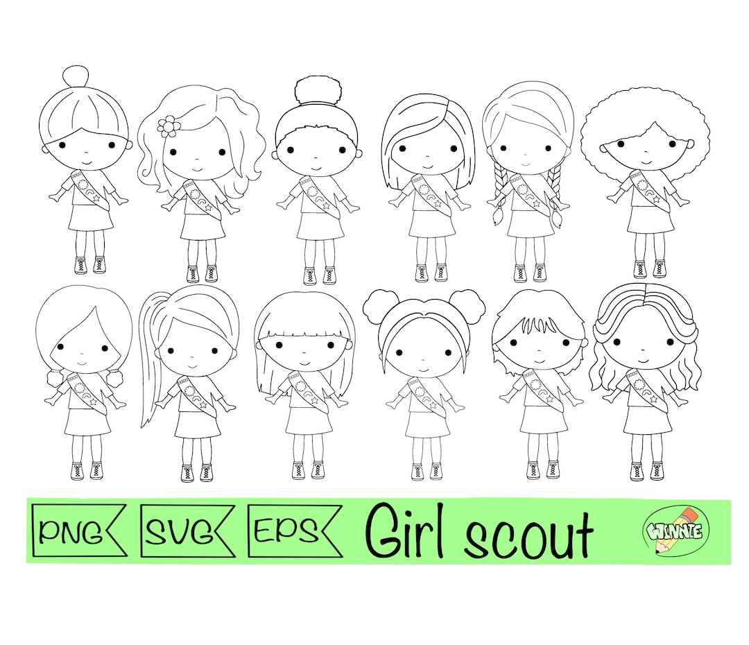 Girl Scout Clipart Girl Scout Coloring Page Daisy Troop Outline ...