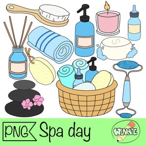 PNG soins de la peau journée au spa numérique autocollant agenda bullet journal produit commercial