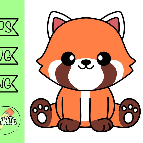 red panda svg layerd cut file cricut sticker cute red panda png digital planner sticker printable red panda clipart kawaii animal svg
