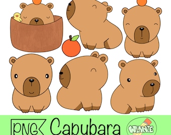 capybara clipart cute capybara png digital sticker planner bullet journal cute Animal be capy sticker