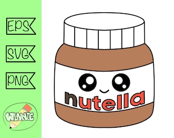 nutella svg choco pasta clipart kawaii food svg nutella png cricut cut file vector chocolate cartoon kawaii nutella sticker printable