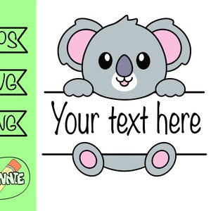 koala svg koala monogram svg cute koala svg clipart personalize koala bear shirt design kawaii koala cut file koala name tag animal monogram