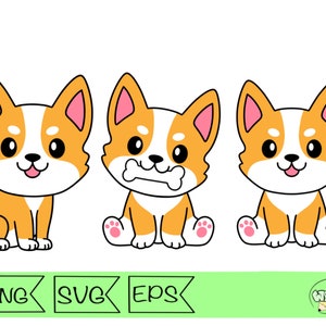 bambino corgi svg clipart cricut adesivo stampabile corgi adesivo digitale vettore corgi taglio cane svg scrapbook file di taglio bambino corgi clipart png eps