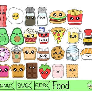 kawaii food svg clipart cute food svg perfect match clipart kawaii svg digital stickers sushi chocolate svg starbucks coffee svg clipart png