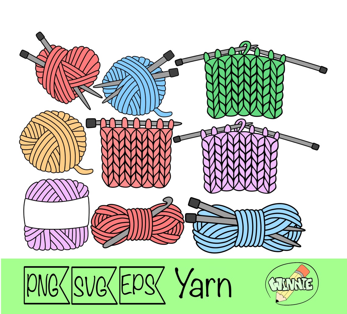 Knittting Svg Clipart Yarn Svg Png Gift for Knitter Knitting Needles ...