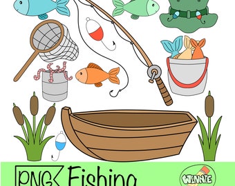 fishing clipart fishing boat gone fishing rod png digital sticker fish digital download fishing rod png print bullet journal