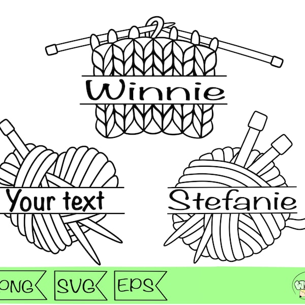 knitting svg name yarn vector name tag digital knitting monogram crochet svg your text gift for knitting lover svg digital download cut file