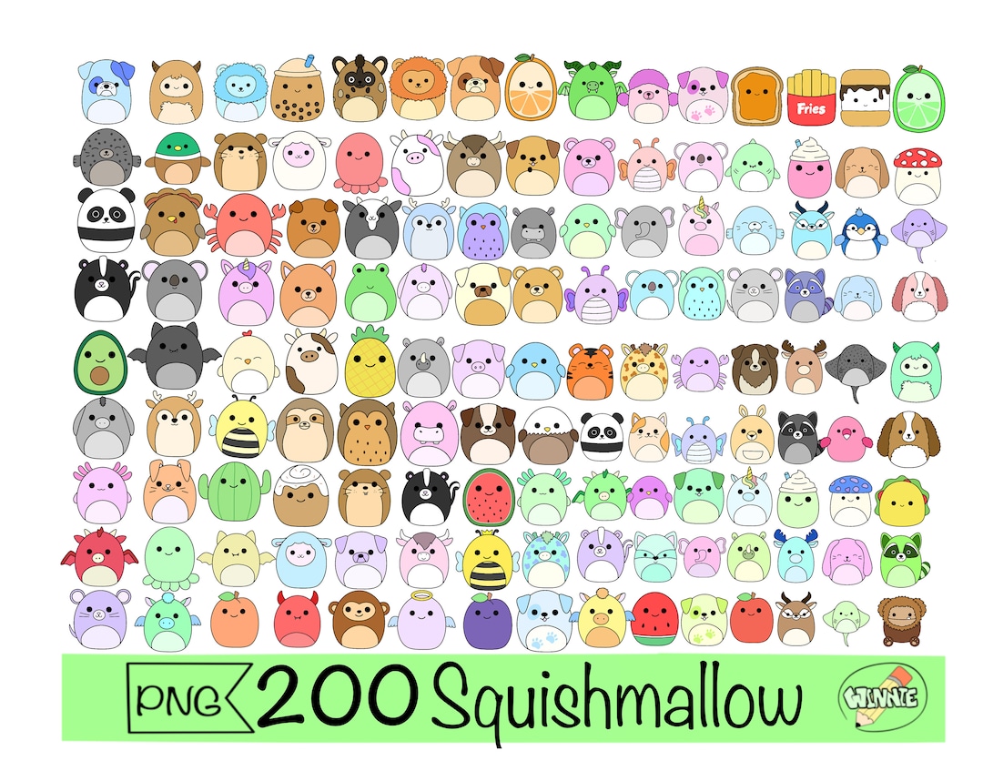 Bestseller Adorable Squishmallow ONE 1 Stickers Sheet PNG, JPF Plus Free  Coloring Pages Printable Animal Stickers see Info 