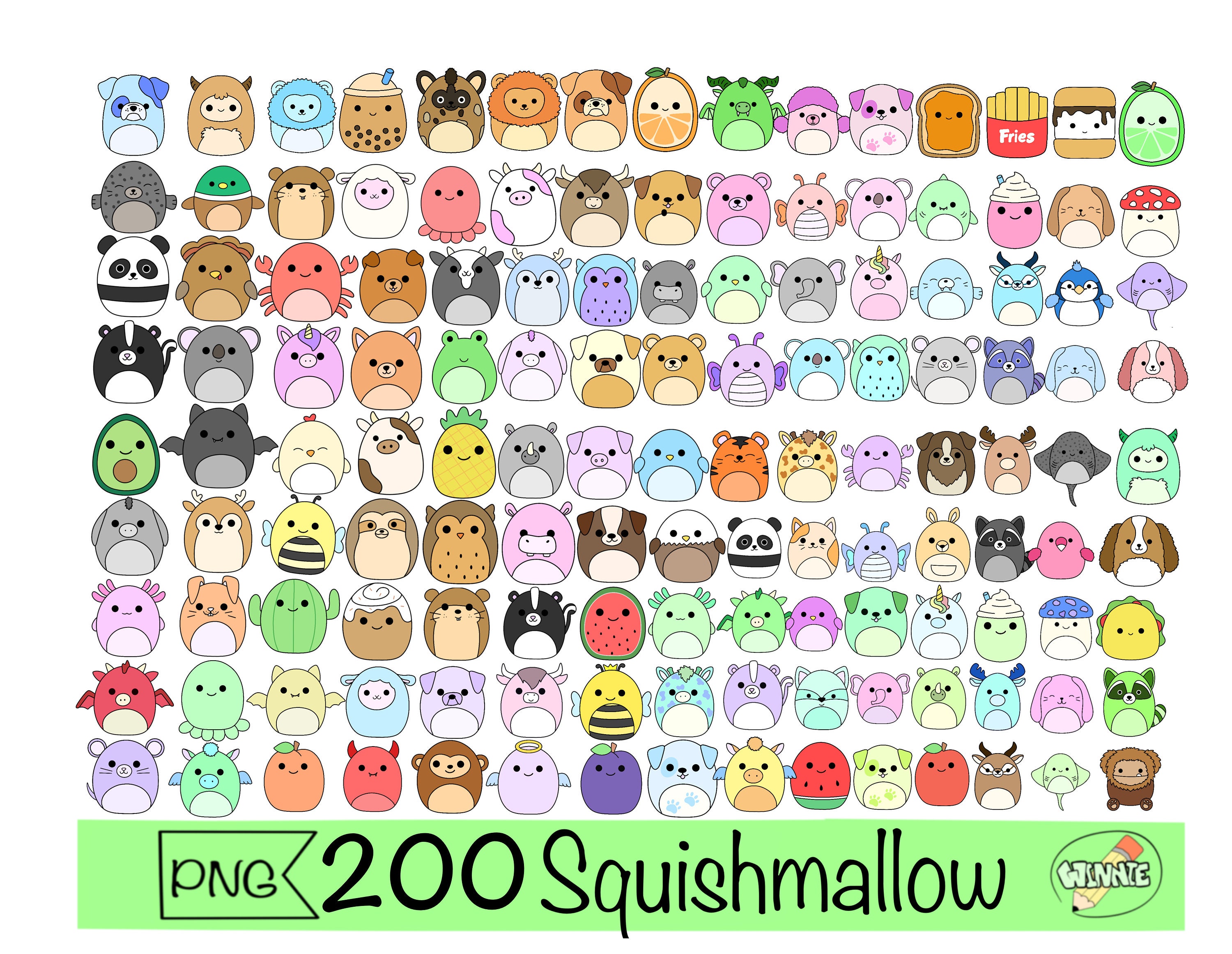 Squishmallow Png Clipart Cute Printable Sticker Squishmallow Etsy Ireland