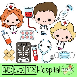 kawaii hospital png clipart svg cute hospital nurse svg doctor digital sticker hospital printable cartoon medical ambulance scrapbook bujo
