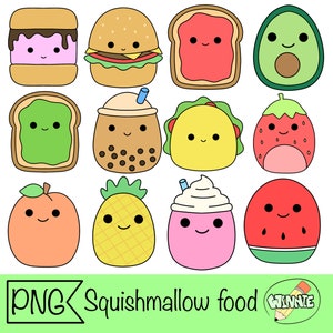squishmallow png food cute printable stickers squishmallow digital stickers squishmallow clipart squishy cartoon smooshy files