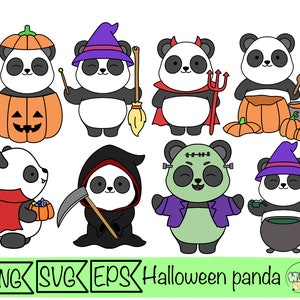 Halloween Panda SVG clipart dier Halloween SVG gesneden bestand sticker voor cricut vinyl Panda clipart afdrukbare kawaii Halloween Panda sticker