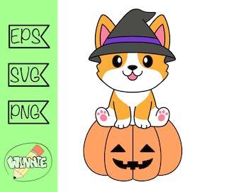 halloween corgi svg halloween corgi clipart png schattig dier halloween clip art tekenfilm sticker voor cricut afdrukbaar shirt ontwerp hond puppy