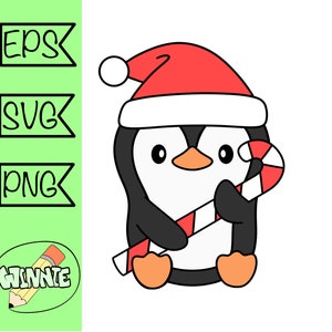 pinguino di Natale clipart in formato SVG pinguino adesivo di Natale file di taglio stampabile pinguino in formato SVG kawaii animale di Natale file in formato SVG per cricut