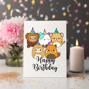 squishmallow png birthday squishy girl happy birthday squishmallow digital sticker party invitation squishmallow clipart