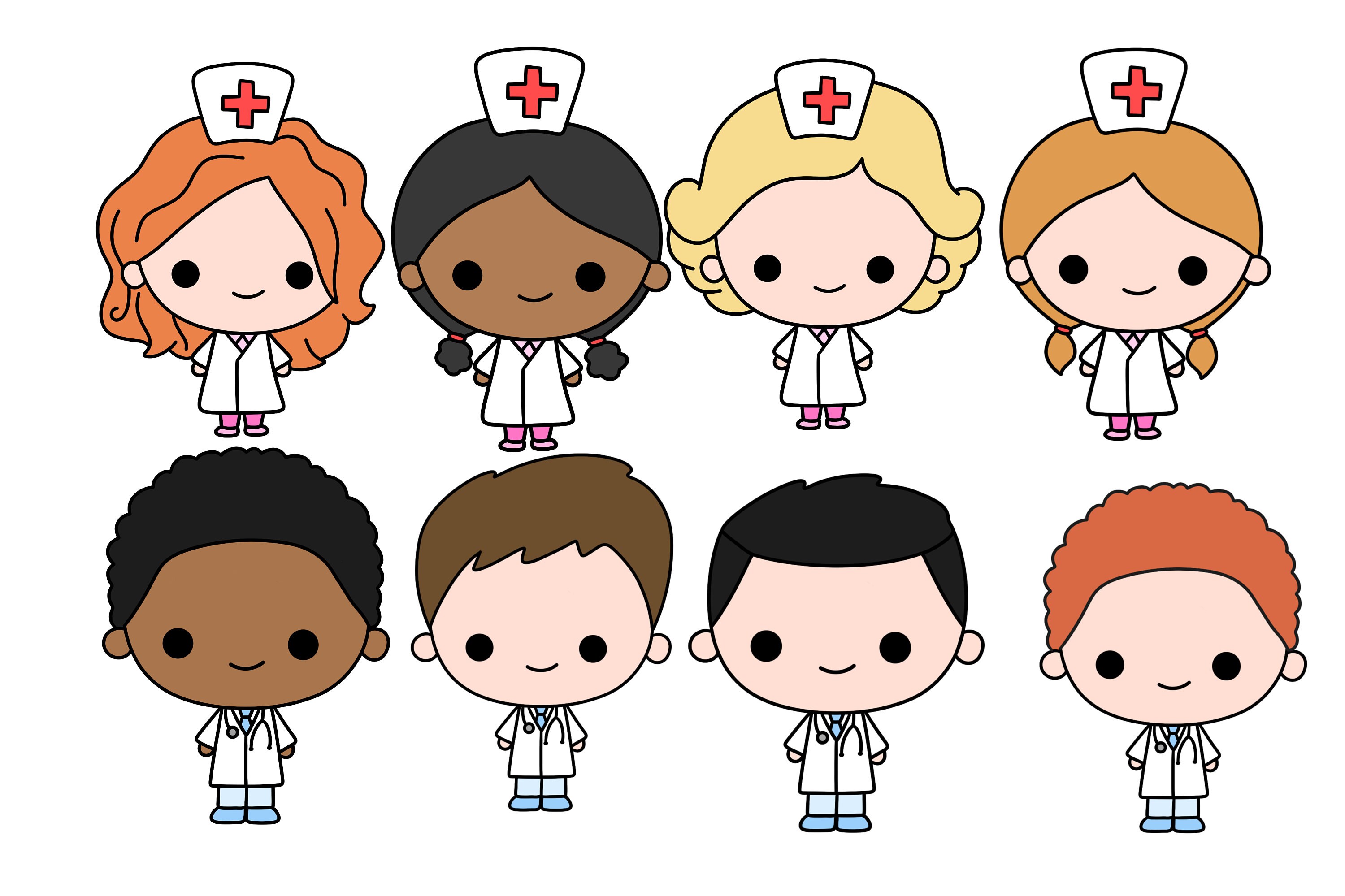 Kawaii Hospital Clipart Nurse Kawaii Doctor Clipart Medical Digital ...