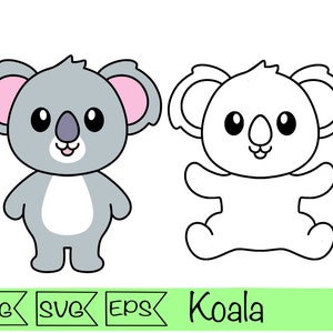 koala svg cricut cut file laser caute koala bear svg shirt design baby koala vector printable sticker silhouette svg for cricut laser file