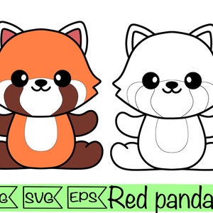 panda rosso svg cricut file di taglio laser carino panda rosso orso clipart adesivo digitale stampabile panda rosso camicia design in formato SVG cartone animato carino panda