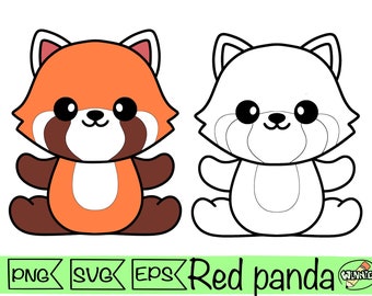 red panda svg cricut laser cut file cute red panda bear clipart digital sticker printable red panda shirt svg design cartoon cute panda