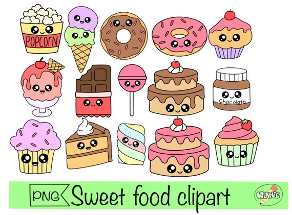 Cute food Sticker pack Printable stickers for kids Sweets