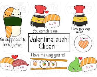 cute valentine sushi clipart quotes sushi in love png digital cartoon love valentine kawaii sushi png valentines day food couple cupido