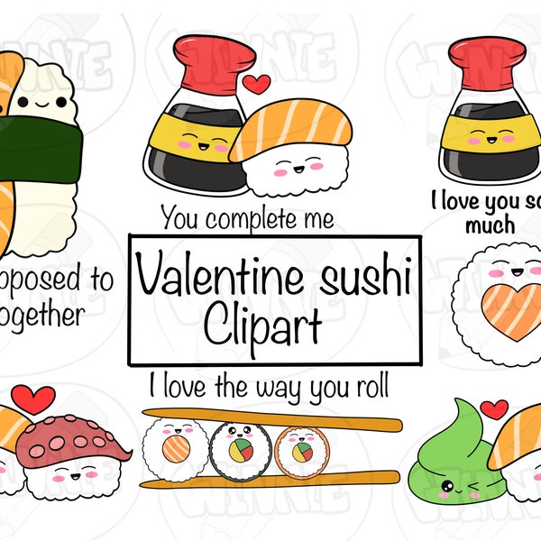 cute valentine sushi clipart quotes sushi in love png digital cartoon love valentine kawaii sushi png valentines day food couple cupido