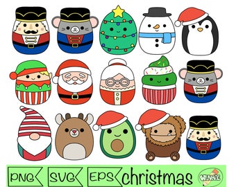 squishmallow navidad svg png navidad squishmallow pegatinas santa squishy vacaciones squishmallow clipart navidad squishy png imprimible