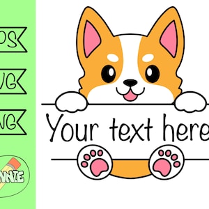 Corgis svg geteiltes Monogramm Corgis png süßer Hund Clipart Tier Monogramm svg vektor druckbare Aufkleber Cricut geschnitten Datei personalisieren Sie Ihren Text hier