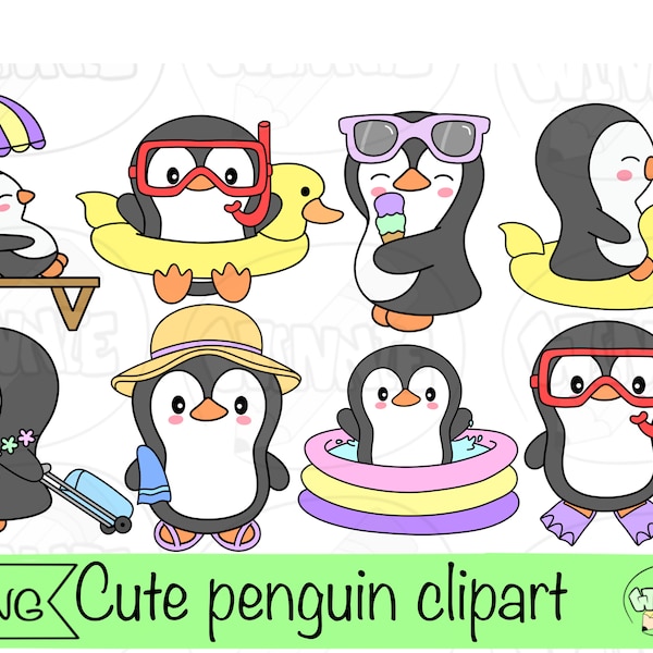 penguin clipart pool party png digital stickers penguin summer holiday printable stickers penguin swimming beach animal summer holiday png