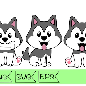 husky svg cute dog husky png clipart cricut sticker cut file puppy printable cartoon dog husky shirt svg vector dog lover gift