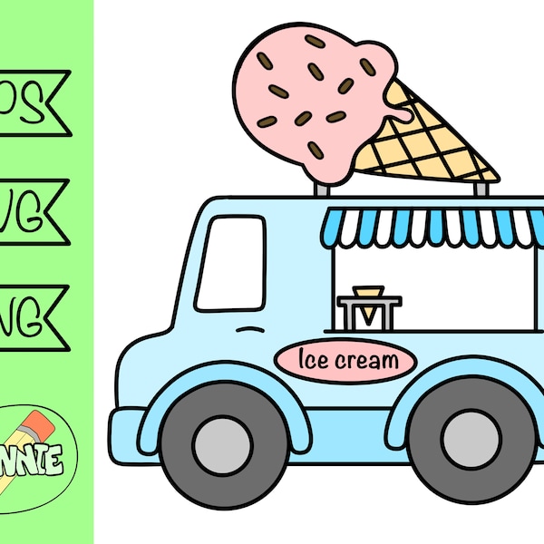 ice cream truck svg clipart ice cream foodtruck cricut cut file ice cream truck digital stickers food truck ice cream cone png