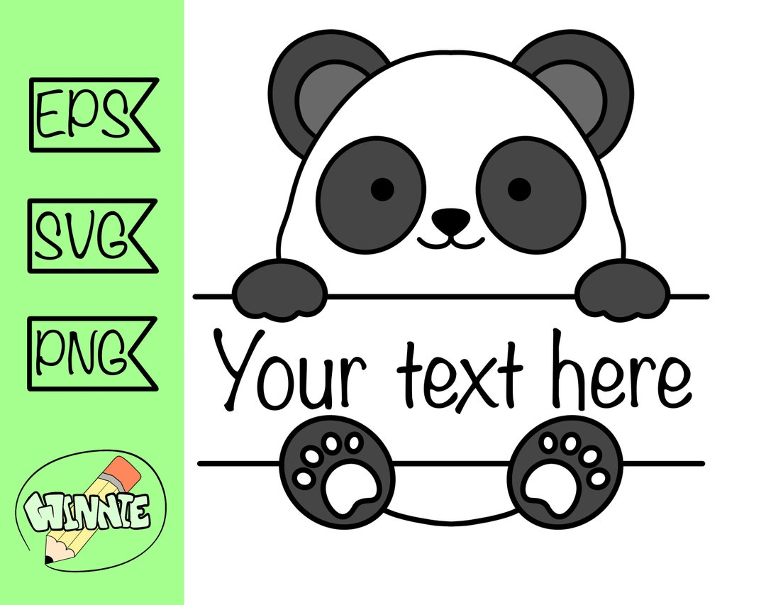 Panda Monogram Svg Name Svg Panda Personalize Svg Split Monogram Name ...