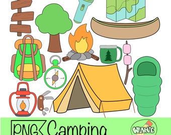 camping clipart adventure scout png digital print camping in the woods tent wilderness camping sticker digital planner camping trip