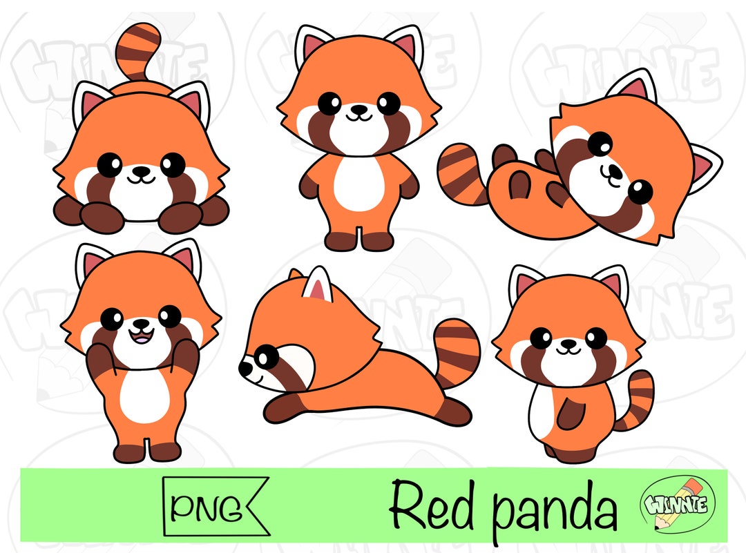 Red Panda Png Cute Red Panda Clipart Planner Sticker Design Kawaii