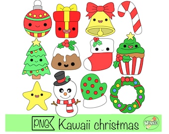kawaii kerst clipart png sticker cartoon afdrukbaar plakboek kerstman kerst png bullet journal ontwerp kawaii winter clip art vakantie