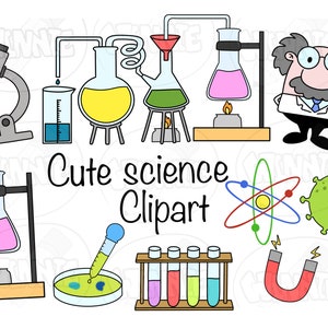 kawaii ciência clipart ciência adesivos digitais goodnotes ciência adesivos para impressão cientista professor professor louco laboratório png
