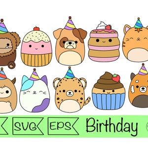 squishmallow clipart compleanno squishmallow svg adesivi squishy clipart animale smooshy stampabili squishmallow adesivo digitale per il compleanno