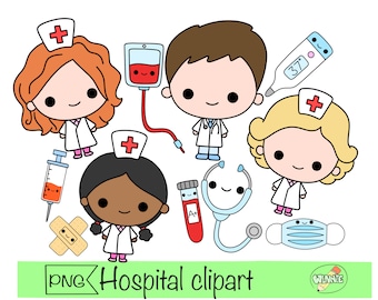 kawaii hospital clipart enfermera kawaii médico clipart médico pegatinas digitales médico pegatinas imprimibles trabajador de la salud hospital clipart