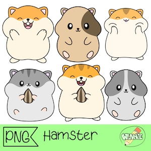 hamster clipart png hamster afdrukbare sticker schattige hamster digitale sticker plakboek hamster minnaar kawaii hamster tekening shirtontwerp