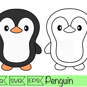 penguin svg cute penguin png cut file laser silhouette design shirt cute penguin vector printable sticker penguin clipart cartoon animal