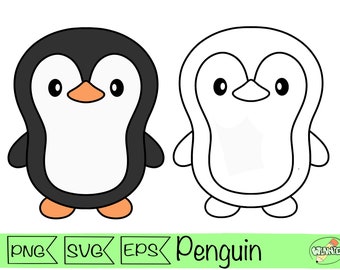 penguin svg cute penguin png cut file laser silhouette design shirt cute penguin vector printable sticker penguin clipart cartoon animal
