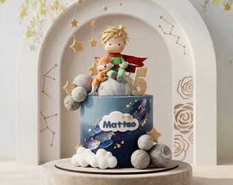 Little Prince Cake Topper, Made of Foam Clay, Fox cake topper