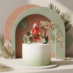 Parrot cake topper Made of Foam Clay for birthday cake