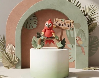 Parrot cake topper Made of Foam Clay for birthday cake