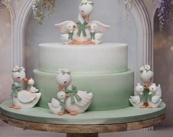 Silly Goose Cake Topper Made of Foam Clay, For Baby shower Cake
