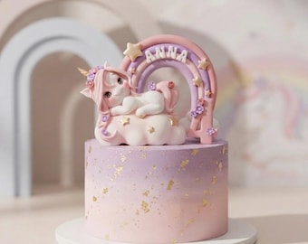 Unicorn Cake Topper, Made of Lightweight foam clay, Perfect For Birthday, Baby Shower