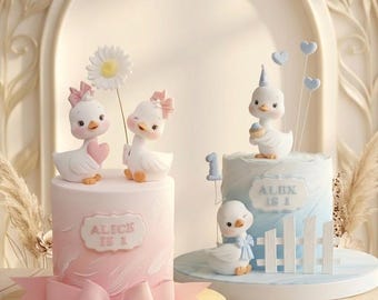 Adorno para pastel de Silly Goose hecho de arcilla de espuma, para pastel de cumpleaños